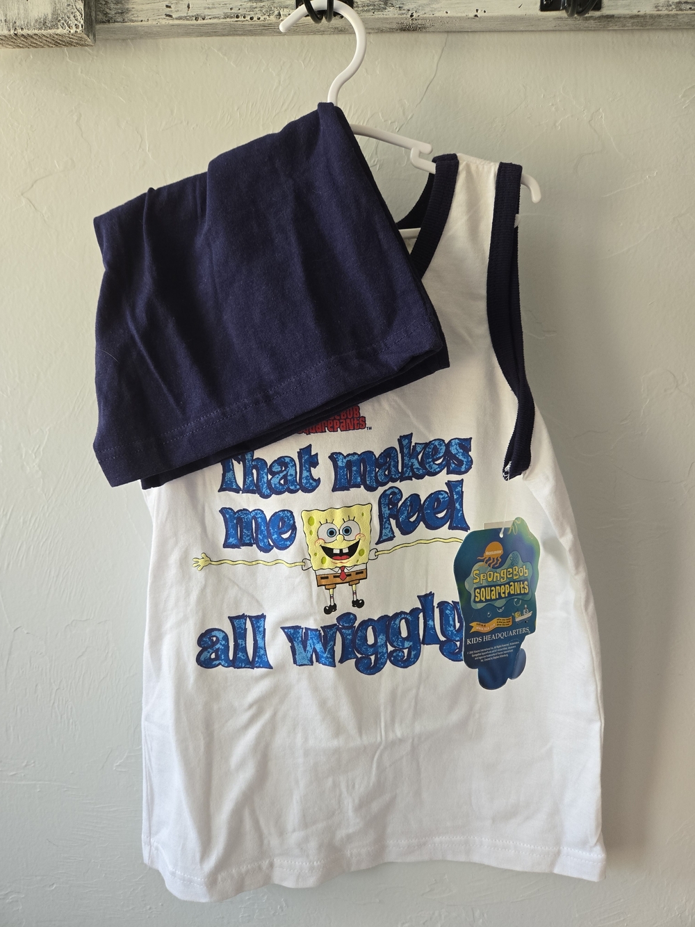 VTG 2002 Nickelodeon SpongeBob Boys 2pc Tank & Shorts Set Size 7 NWT Deadstock